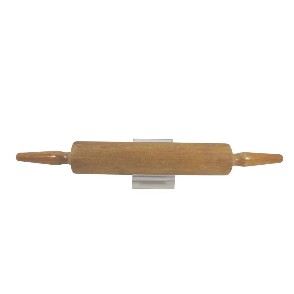 Vintage Wooden Rolling Pin Revolving Cylinder‎ Farmhouse Rustic Kitchen Brown